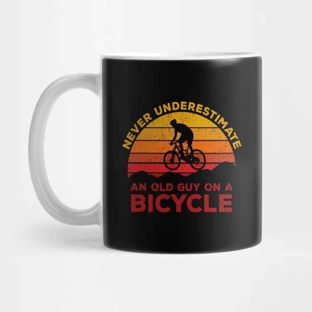 Never Underestimate An old Guy On A Bicycle - Christmas Gift Idea by Zen Cosmos Official